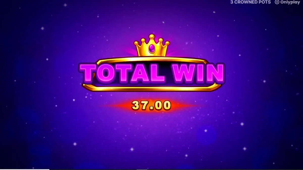 Tampilan visual slot 3 Crowned Pots dengan simbol buah dan pot emas